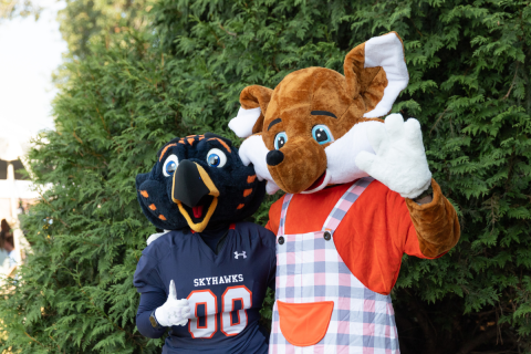 Two of our literary mascots pose together.